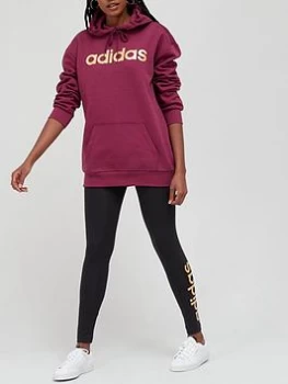 adidas Essentials Linear Leggings - Black/Gold Size XS Women