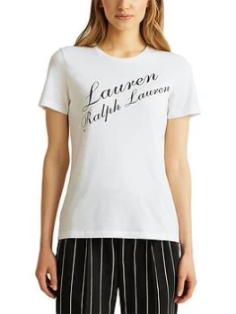 Lauren by Ralph Lauren Katlin-Short Sleeve-Knit - White Size M Women