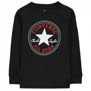 Converse Chuck Long Sleeved T Shirt Junior Boys - Black