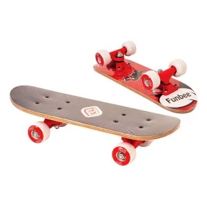 Funbee - Kid's 17-Inch Maple Wood Mini Skateboard Cruiser (Red)