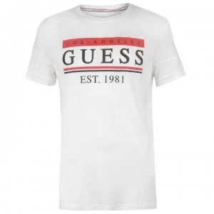 Guess 81 Stripes T Shirt - True White