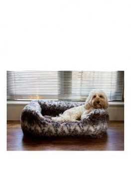Rosewood Brown Cosy Fur Print Bed Sml