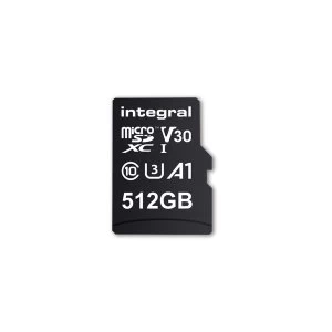 Integral 512GB Micro SD Card MicroSDXC UHS-1 U1 Cl10 V30 A1 Up To 100Mbs Read 80Mbs Write