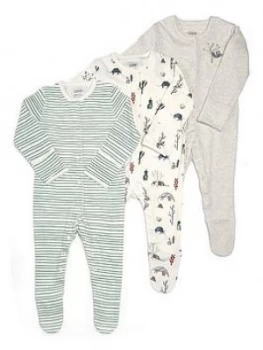 Mamas & Papas Outback Sleepsuits 3 Pack Baby Boys