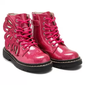 Lelli Kelly Girls Glitter Fairy Wings Ankle Boot - Pink Glitter, Pink Glitter, Size 11.5 Younger