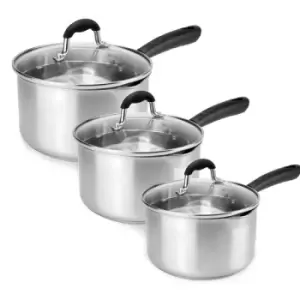Stainless Steel Saucepans - Set of 3 M&amp;W