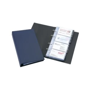 Durable A4 4 Ring Business Card Album Dark Blue for 200 Cards