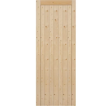 JB Kind Boarded Framed Ledged & Braced Unfinished Natural Pine External Shed Door - 1981mm x 915mm (78x36 inch) Softwood PFLB302