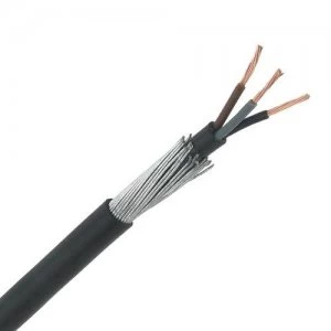 Zexum 10mm 3 Core 73A Brown Black Grey 6943X Steel Wire Armoured SWA Outdoor Mains Power Cable - 10 Meter