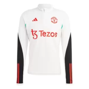 adidas Manchester United 2023 2024 Training Drill Top Mens - White