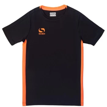 Sondico Fundamental Polo T Shirt Junior Boys - Black/FluOrange