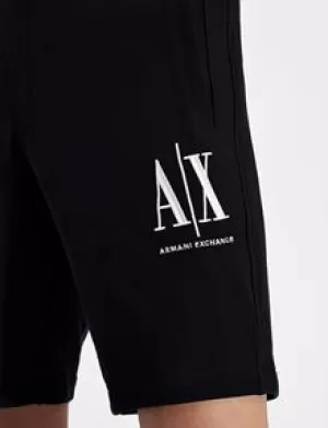 Armani Exchange AX Icon Logo Jersey Shorts Black Size S Men