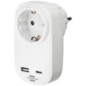 Brennenstuhl 1508210 Junction box incl. USB charging port, Child safety, Surge protection White