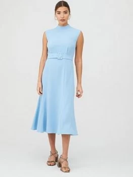 WHISTLES Penny Belted Dress - Pale Blue Size 6, Women
