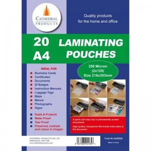 Cathedral (A4) Laminating Pouch 250 Microns (Pack 20)