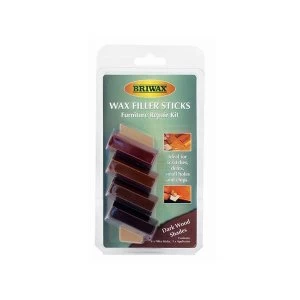 Briwax Wax Filler Sticks Dark Wood Shades (Pack 4)