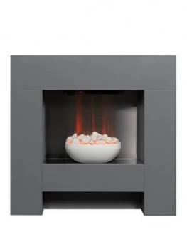 Adam Fires & Fireplaces Adam Cubist Electric Fireplace Suite - Grey