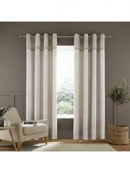 Catherine Lansfield Melville Woven Texture Eyelet Curtains