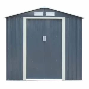 Rowlinson Trentvale Metal Apex Shed 6ft x 4ft, Light Grey