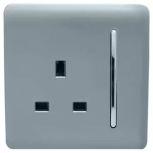 Trendi Switch 1 Gang 13Amp Switched Socket in Cool Grey