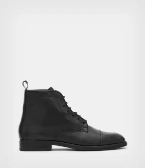 AllSaints Mens Harland Leather Boots, Black, Size: UK 11/US 12/EU 45