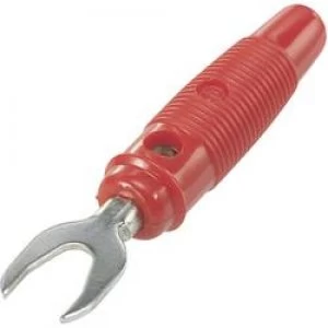 Jack plug Plug straight Pin diameter 4mm Red SCI