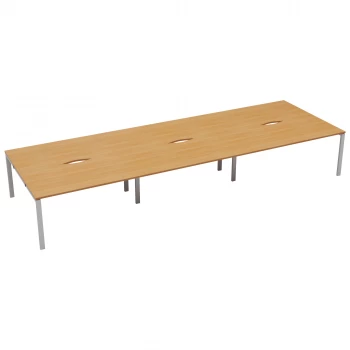 CB 6 Person Bench 1600 x 800 - Beech Top and White Legs