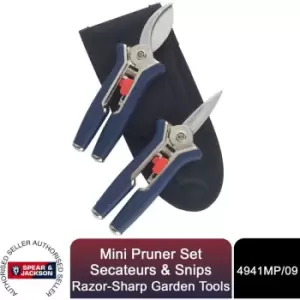 Spear & Jackson Mini Pruner Set, Secateurs & Snips Razorsharp Garden Tools