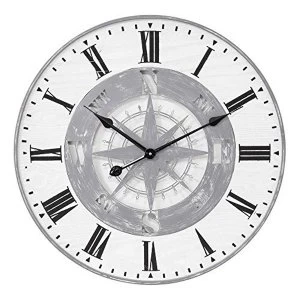 Hometime Metal and Wood Compass Wall Clock 60cm
