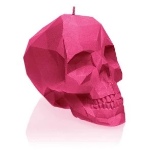 Dark Pink Small Low Poly Skull Candle