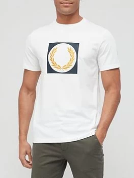 Fred Perry Laurel Wreath Graphic T-Shirt - Snow White, Snow White, Size S, Men