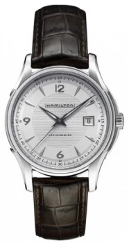 Hamilton Mens Jazzmaster Viewmatic Silver Dial Leather Strap Watch