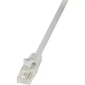 LogiLink CP2022U RJ45 Network cable, patch cable CAT 6 U/UTP 0.50 m Grey incl. detent