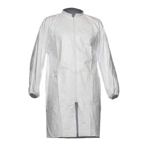 Tyvek DuPont PL309 Lab Coat Pockets and Zip Disposable Medium White