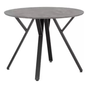 Athens Round Concrete Effect Dining Table Grey