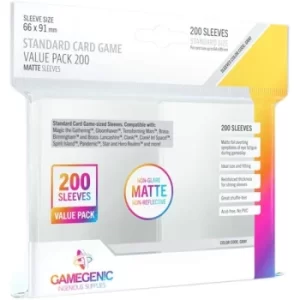 Gamegenic Standard Card Game Value Pack Matte Sleeves (Clear) 200ct