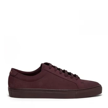 Reiss Luca Lace Up Nubuck Trainers - Bordo