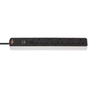 Brennenstuhl Ecolor, 5-gang extension lead (Power Strip 5-way with safety fuse button, switch and 3m cable - 90&deg; angle of...