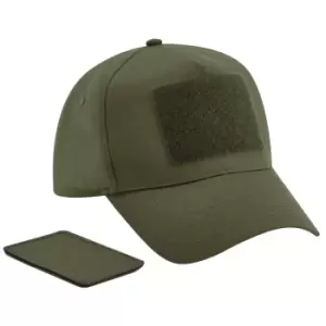 Beechfield 5 Panel Removable Patch Baseball Cap (One Size) (Military Green)