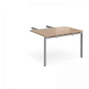 Adapt add on unit double return desk 800mm x 1200mm - silver frame and