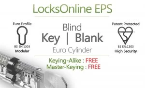 LocksOnline EPS Blind Key Operated Euro Cylinder Blank One Side