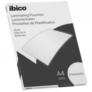 Ibico Basics Standard A4 Laminating Pouches Crystal clear Pack 100