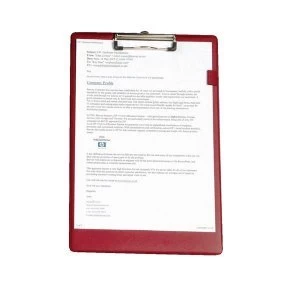5 Star Office Standard Clipboard with PVC Cover Foolscap Dark Red