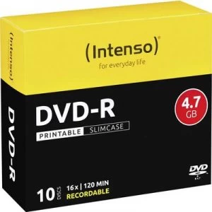 Intenso 4801652 Blank DVD-R 4.7 GB 10 pc(s) Slim case Printable