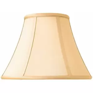 12' Inch Luxury Bowed Tapered Lamp Shade Traditional Honey Silk Fabric & White