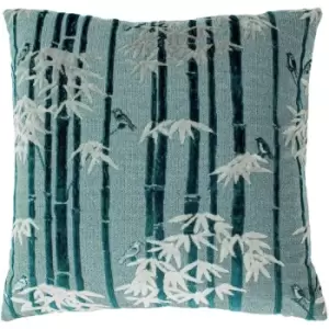 Paoletti Anji Cushion Cover (One Size) (Teal) - Teal