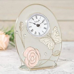 Sophia Glass & Wire Clock with Butterfly