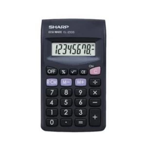 Sharp EL-233SBK Pocket Calculator Large Display 8 Digits