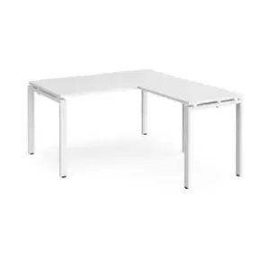 Bench Desk Add On Return Desk 1400mm White Tops With White Frames Adapt