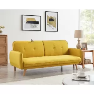 Home Detail - Belmont Mustard Fabric Sofa bed